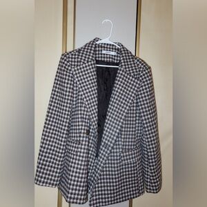 Just Fab Herringbone Brown Multi City Blazer